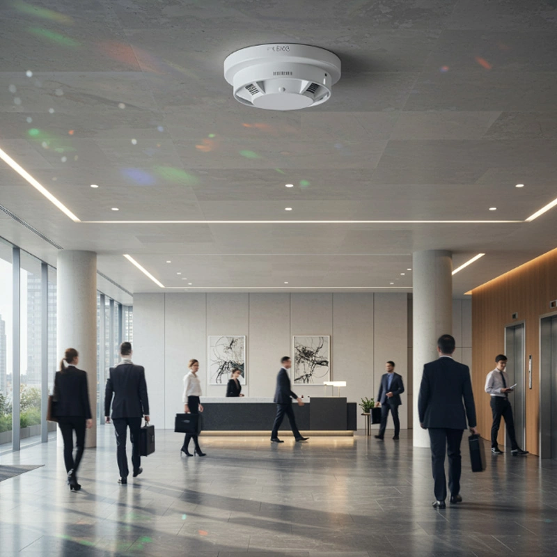 Detector de fumaça e temperatura