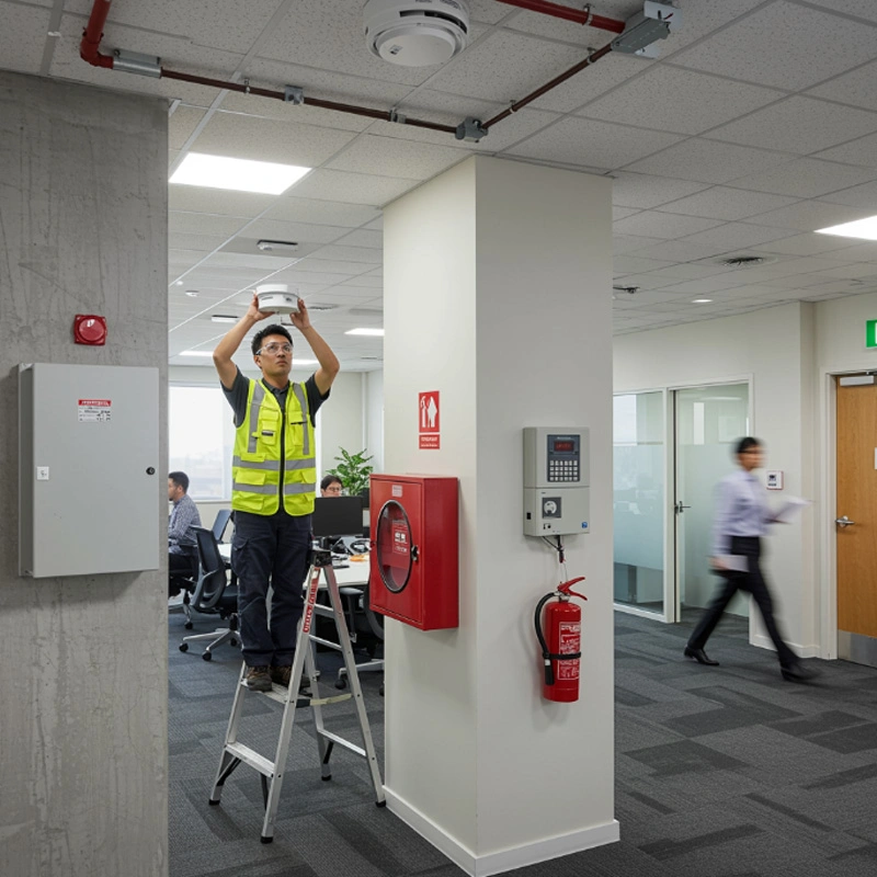 Instalação de detector de fumaça inteligente