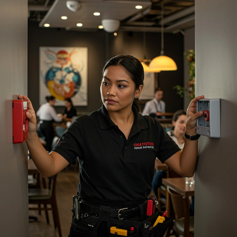 Instalação de sistema de alarme de incêndio