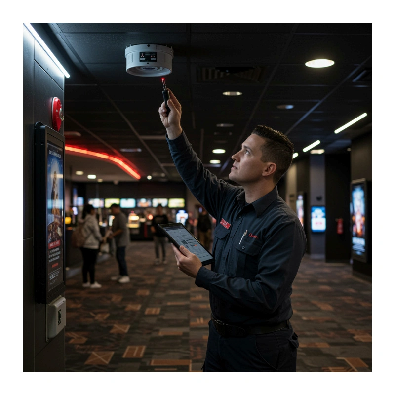 Manutenção de sistema de alarme de incêndio